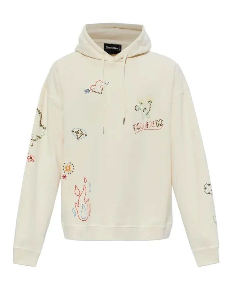 Dsquared2 Bestickter Pullover mit Kapuze - Nude Nude