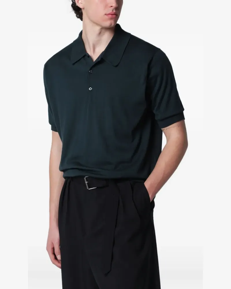 John Smedley Poloshirt mit kurzen Ärmeln - Grün Grün