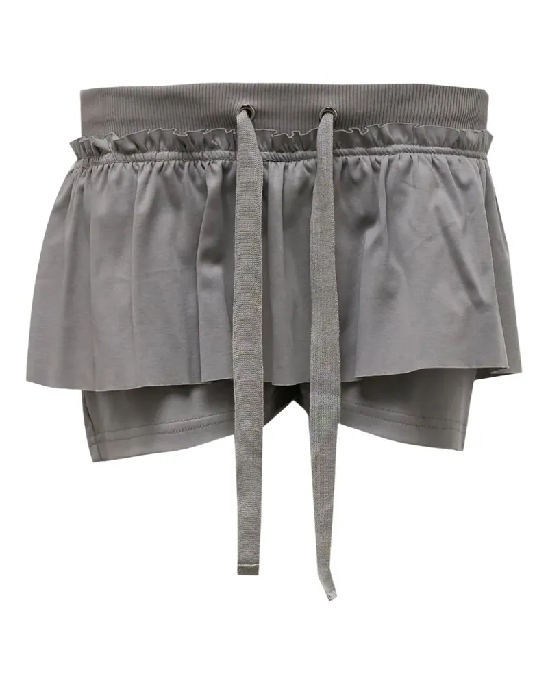 HACHE ruffled short pants - Grau Grau