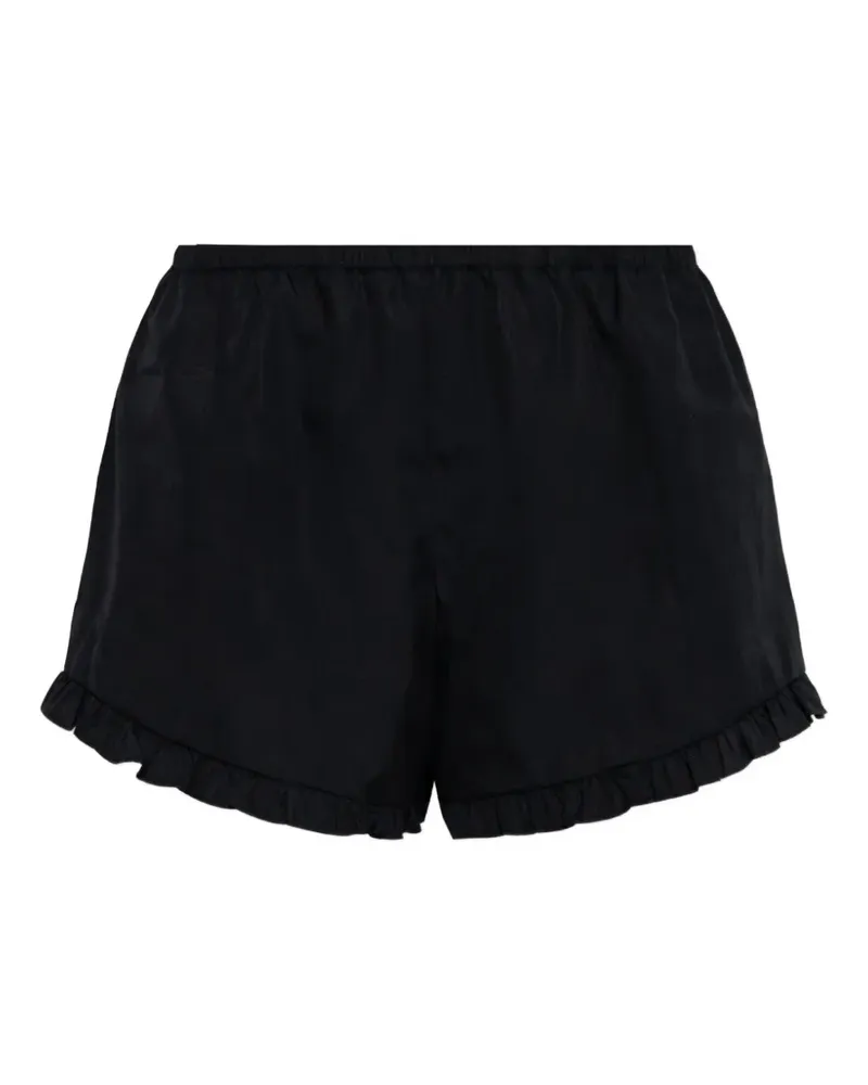 Hunza G Frill Mini Shorts - Schwarz Schwarz