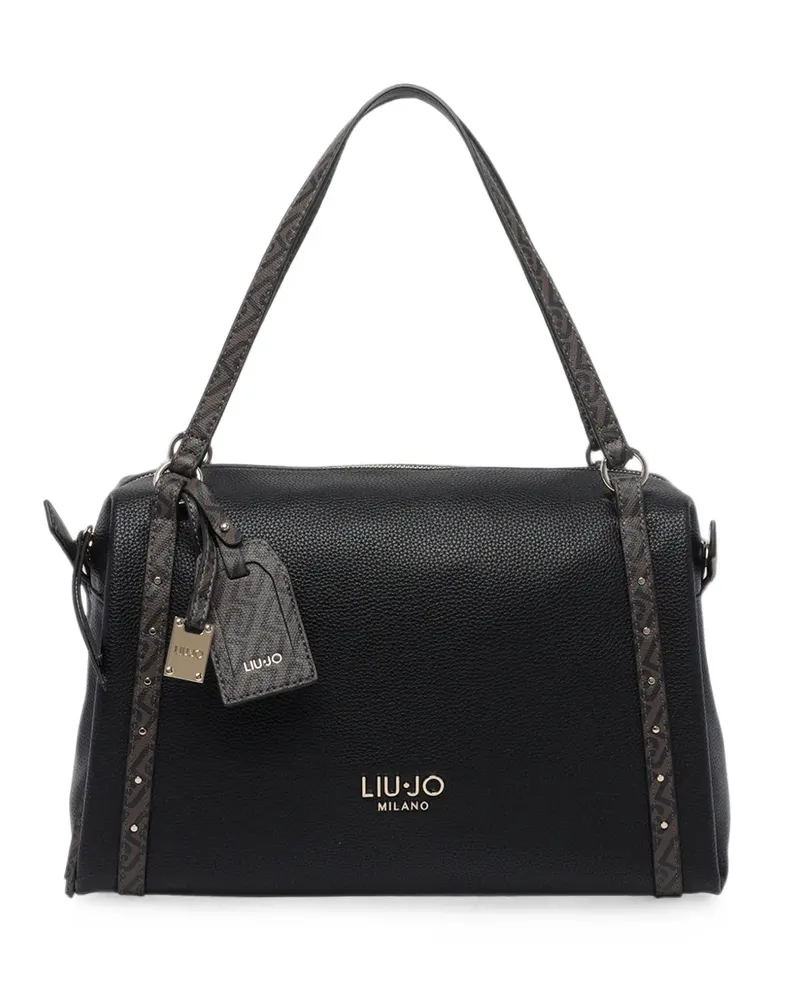 Liu Jo logo-print studded tote bag - Schwarz Schwarz