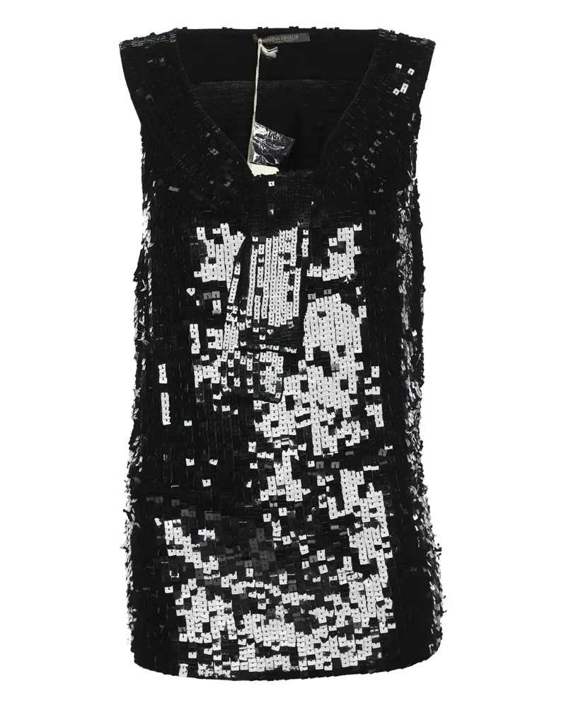 Marina Rinaldi Top mit Pailletten - Schwarz Schwarz