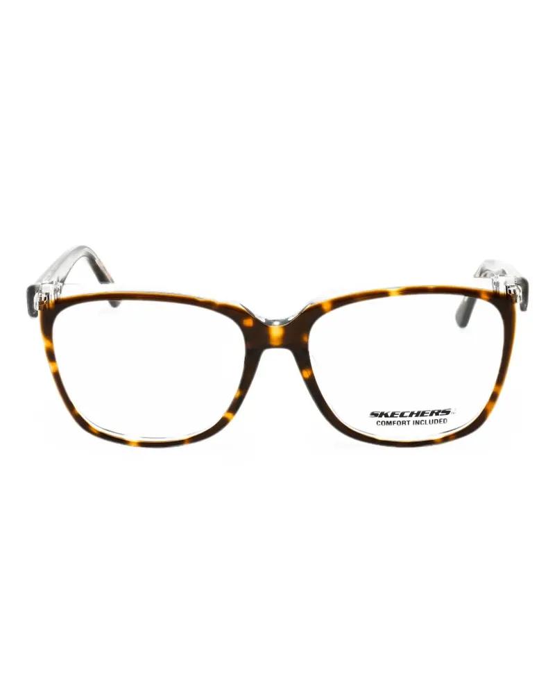 Skechers tortoiseshell-effect rectangle-frame glasses - Braun Braun