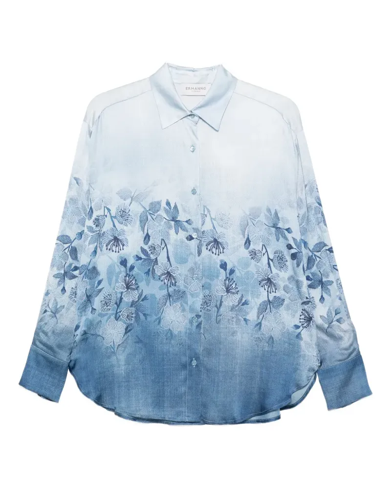 Ermanno Scervino Hemd mit Blumen-Print - Blau Blau