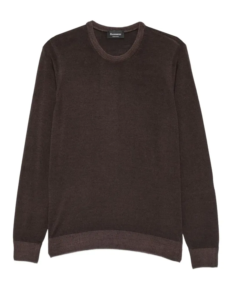 Arovescio Pullover mit geripptem Saum - Braun Braun