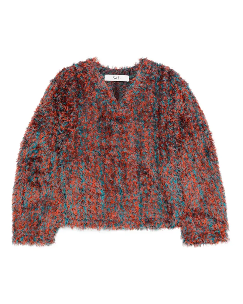 Séfr Pullover mit V-Ausschnitt - Orange Orange