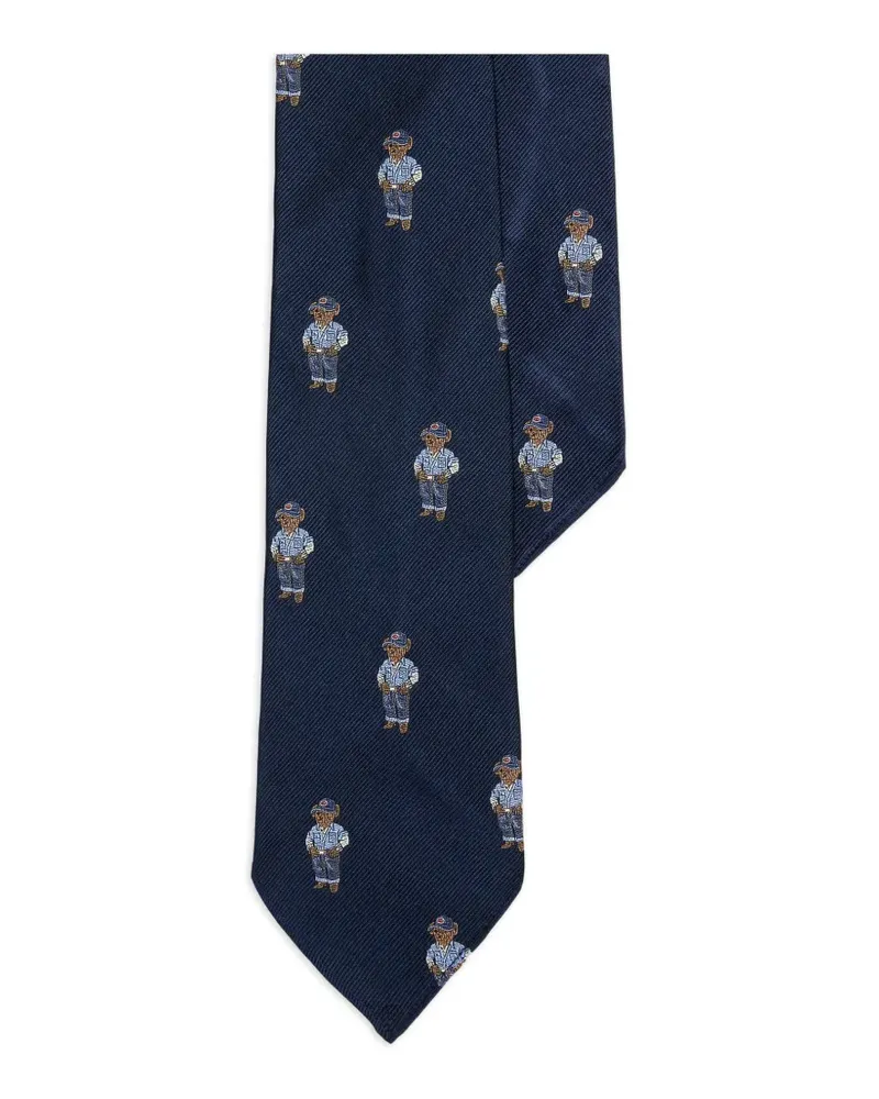 Ralph Lauren polo bear silk tie - Blau Blau