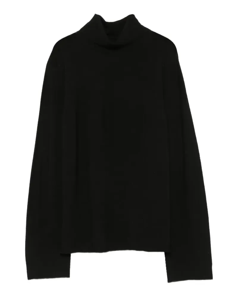 Alpha Studio Langärmeliger Pullover mit Stehkragen - Schwarz Schwarz