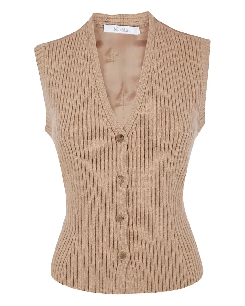 Max Mara Gerippte Bimba Weste - Braun Braun
