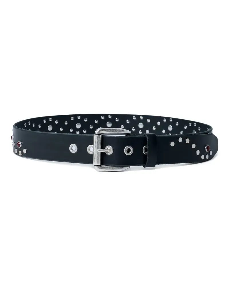 Our Legacy metal detailing leather belt - Schwarz Schwarz