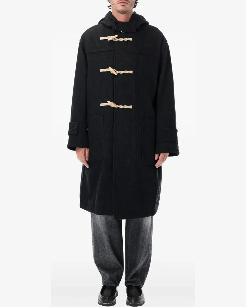 nanamica toggle-fastening hooded duffle coat - Schwarz Schwarz