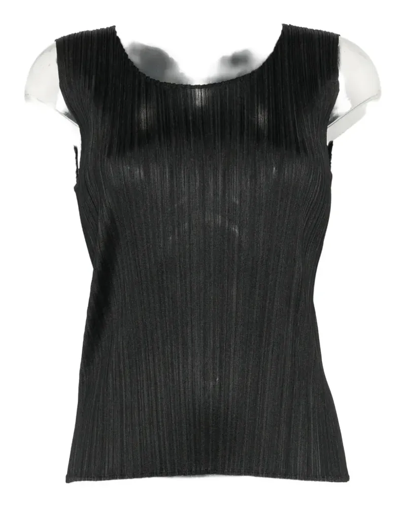 Issey Miyake plissé-effect top - Schwarz Schwarz