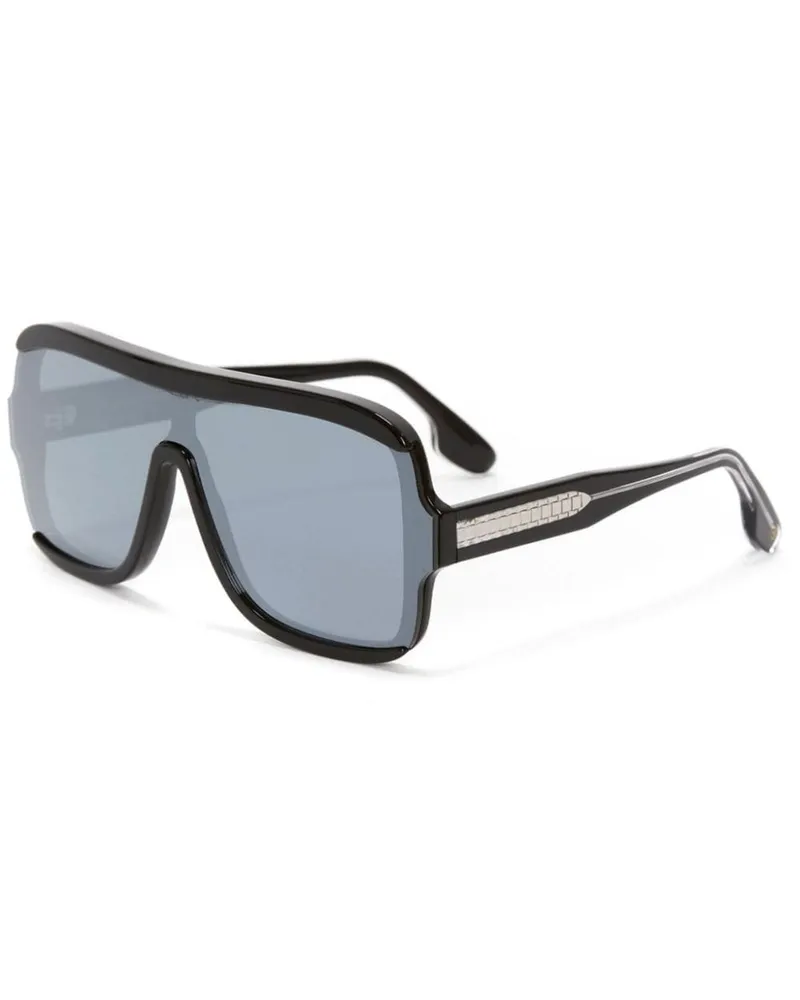 Victoria Beckham Sonnenbrille im Layering-Look mit Maskengestell - Schwarz Schwarz