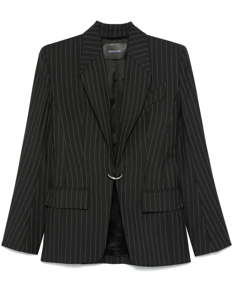 Thierry Mugler Blazer mit Nadelstreifen - Schwarz Schwarz