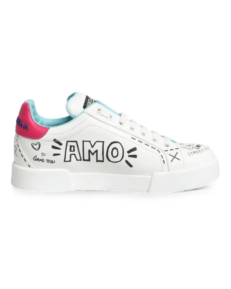 Dolce & Gabbana Sneakers mit Graffiti-Print - Weiß Weiß
