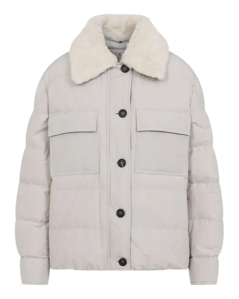 Brunello Cucinelli Jacke mit Pelzkragen - Grau Grau