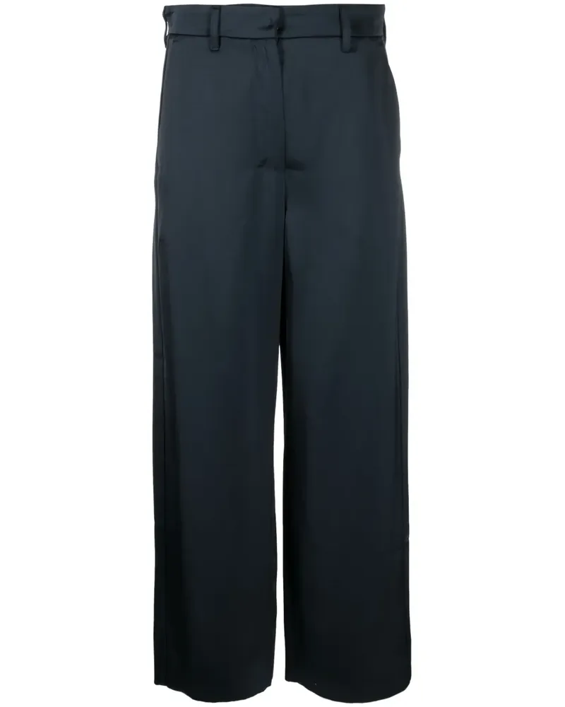 Max Mara Monza Cropped-Hose aus Satin - Blau Blau