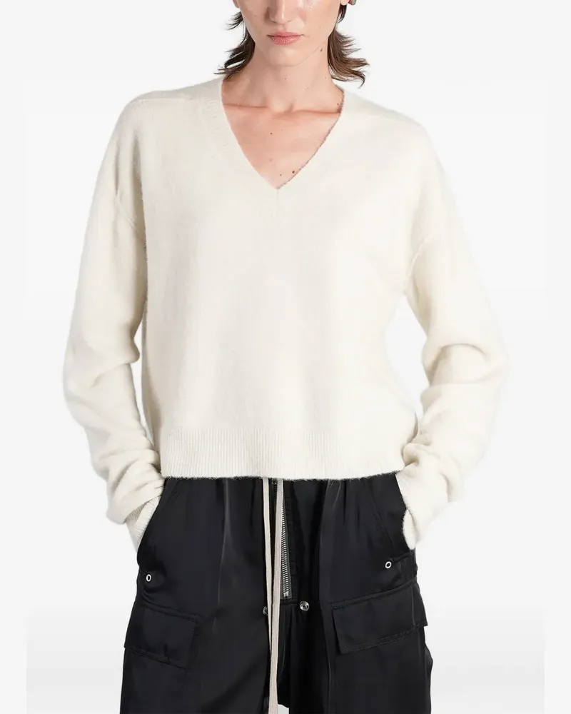 Rick Owens V-neck knitted sweater - Weiß Weiß