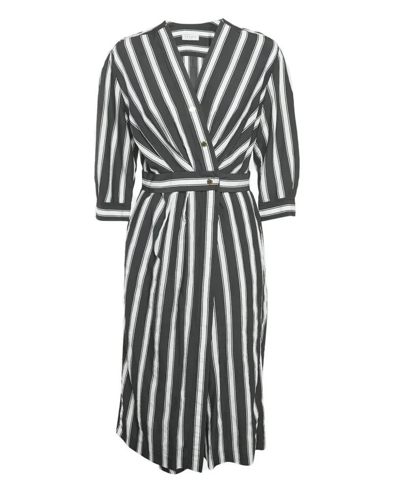 Sandro Gestreiftes Midikleid - Schwarz Schwarz