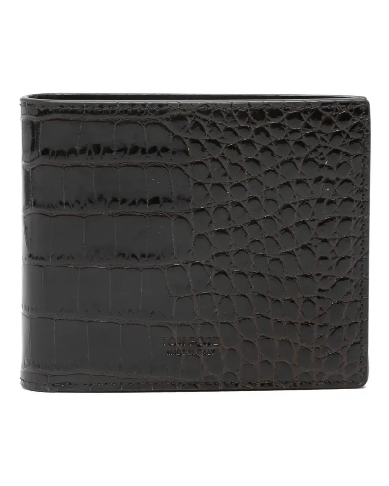 Tom Ford embossed crocodile-print leather wallet - Braun Braun