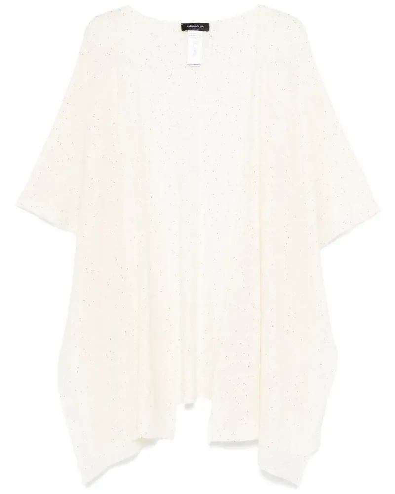 Fabiana Filippi Cape mit Pailletten - Weiß Weiß