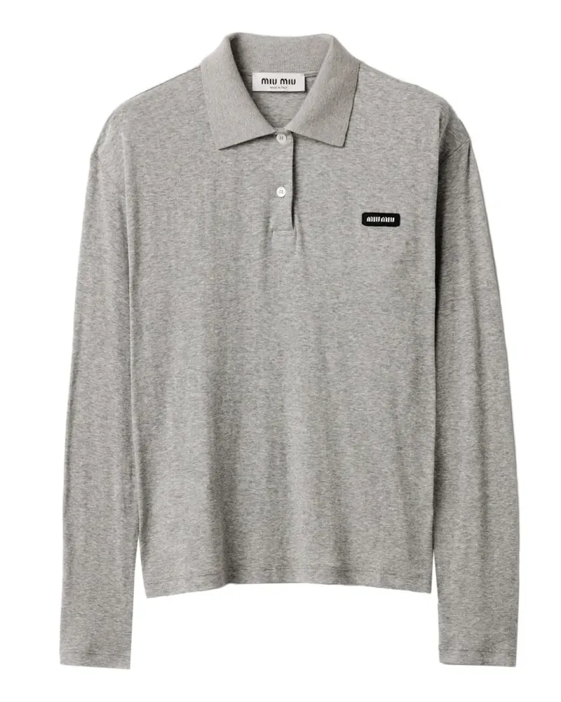 Miu Miu Poloshirt aus geripptem Jersey - Grau Grau
