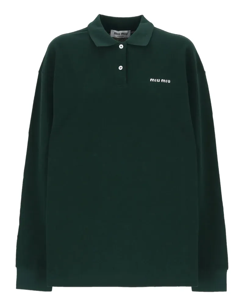 Miu Miu Poloshirt mit Logo-Stickerei - Grün Grün