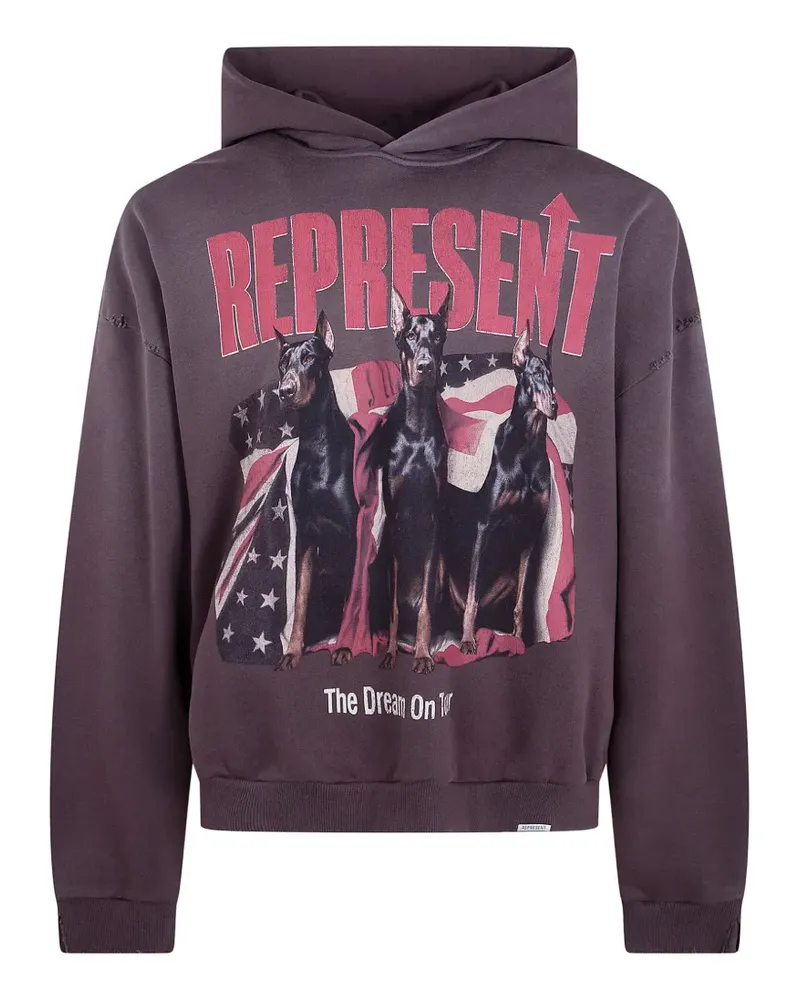 REPRESENT graphic-print cotton hoodie - Schwarz Schwarz