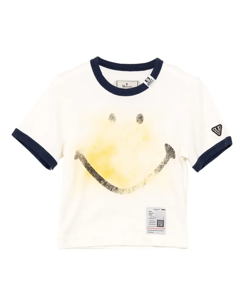 MIHARAYASUHIRO T-Shirt mit Smiley-Print - Weiß Weiß