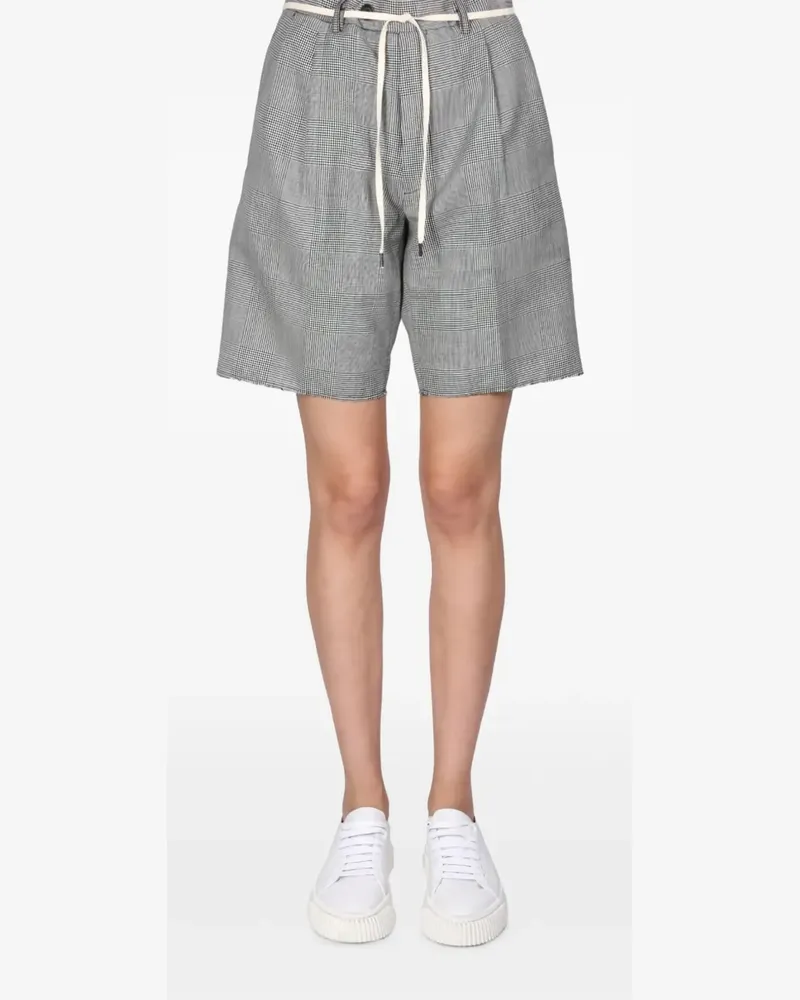 ASPESI Karierte Shorts mit Falten - Grün Grün