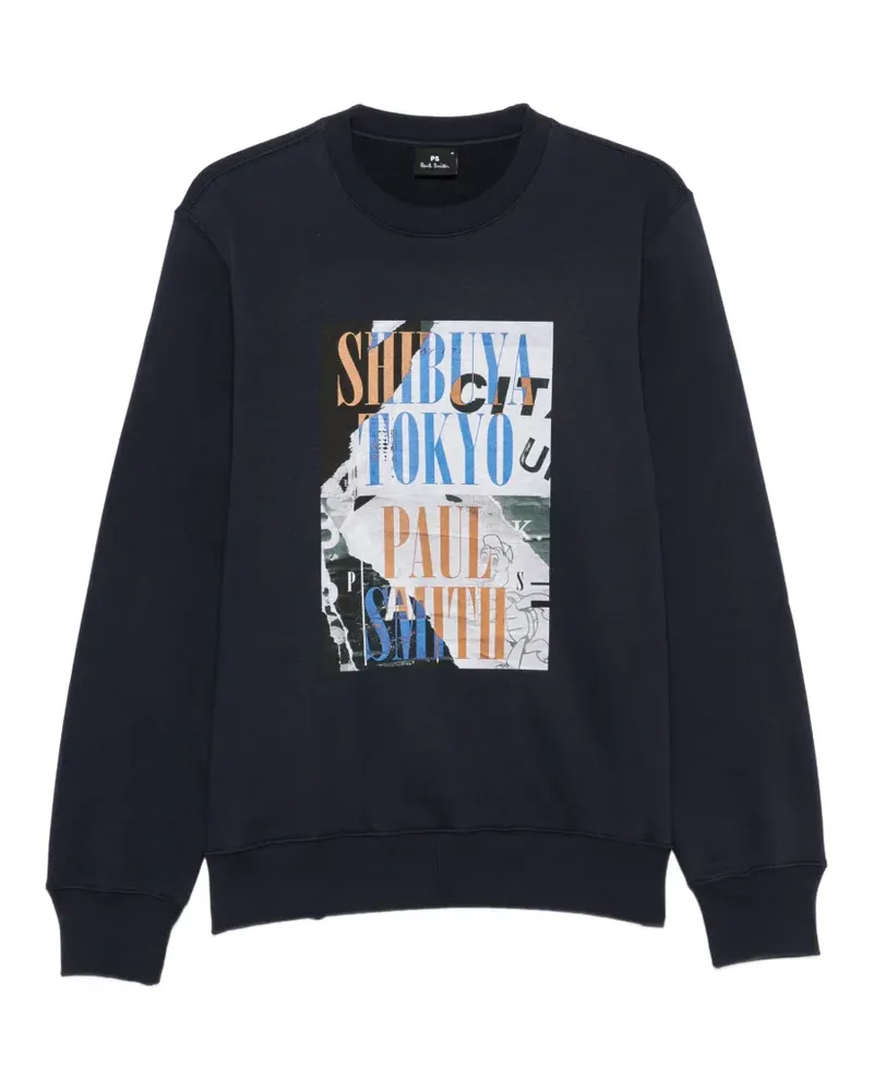 Paul Smith print-detail long-sleeve sweatshirt - Blau Blau