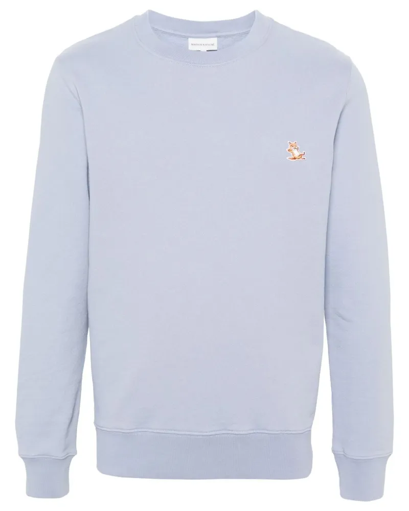 Kitsuné Sweatshirt mit Fuchs-Patch Blau