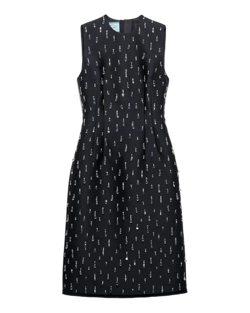 Prada embroidered scuba dress - Schwarz Schwarz