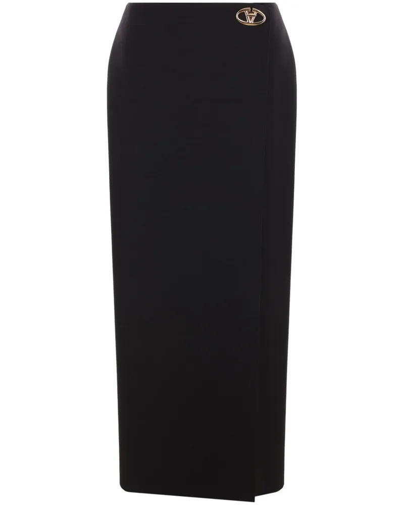 Valentino Garavani Bleistiftrock mit Logo-Schild - Schwarz Schwarz