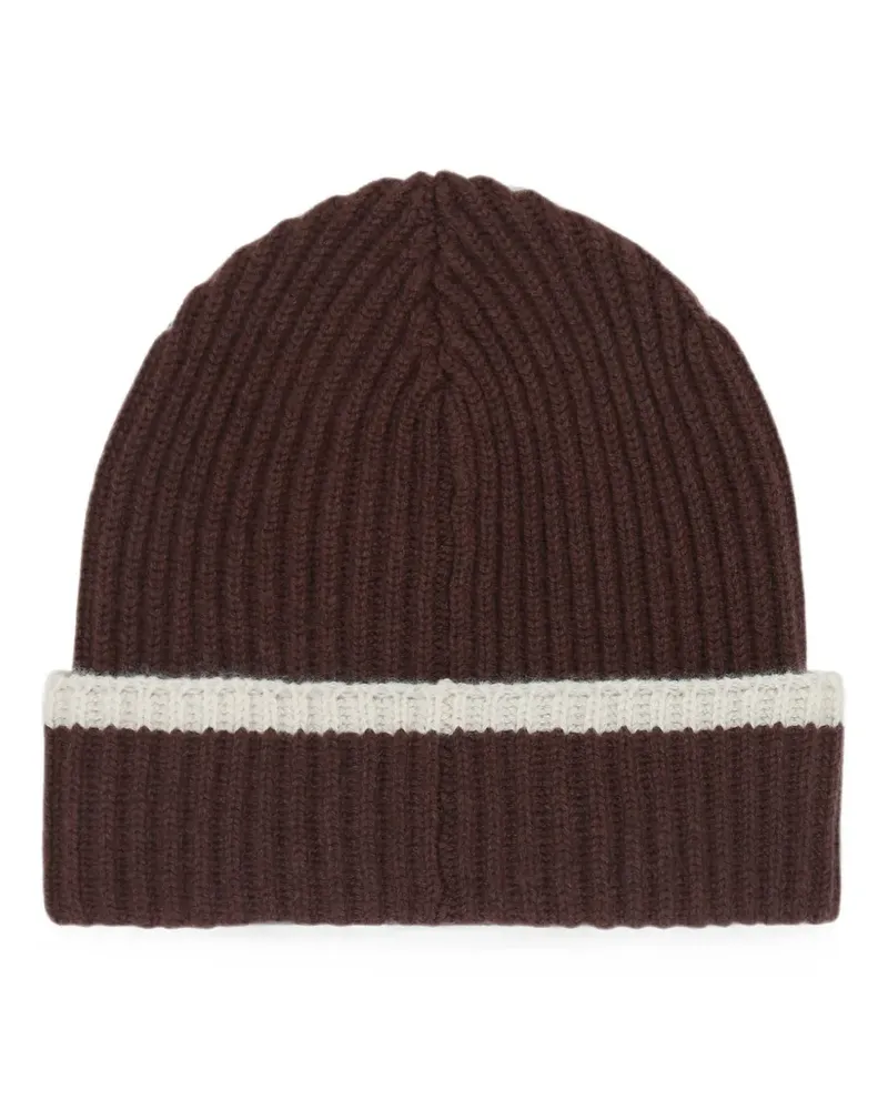 Brunello Cucinelli ribbed-knit beanie hat - Braun Braun
