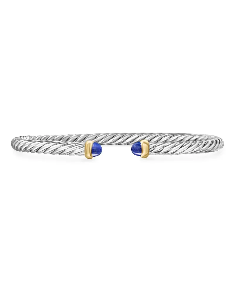 David Yurman 14kt Modern Cable Gelbgold- und Sterlingsilberarmband mit Lapislazuli (4mm Silber