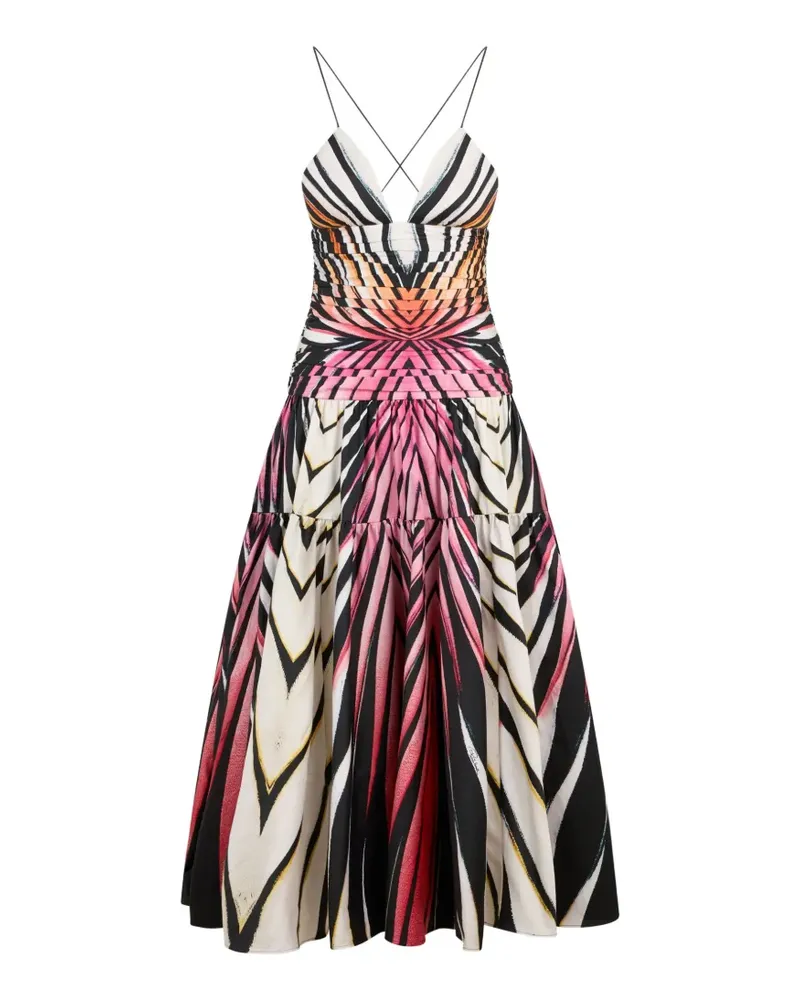 Roberto Cavalli Ray Of Paradise printed midi dress - Schwarz Schwarz