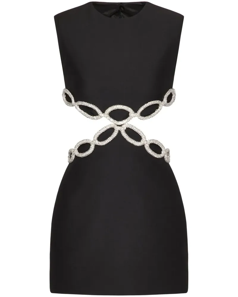 Valentino Garavani Kurzes Kleid mit Stickerei - Schwarz Schwarz