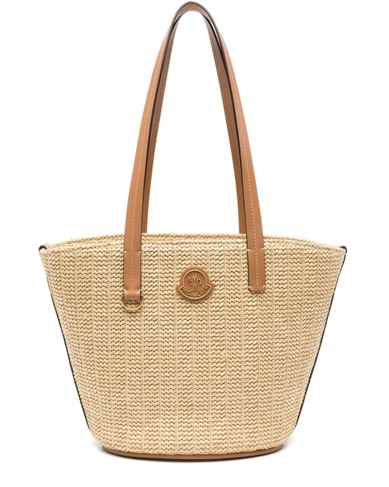 Moncler Kleiner Hubba Shopper aus Bast - Nude Nude