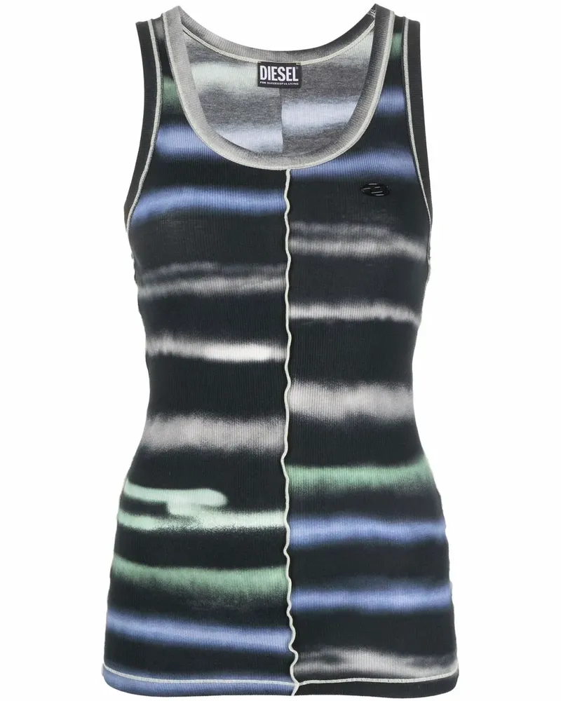 Diesel Gestreiftes Top - Schwarz Schwarz