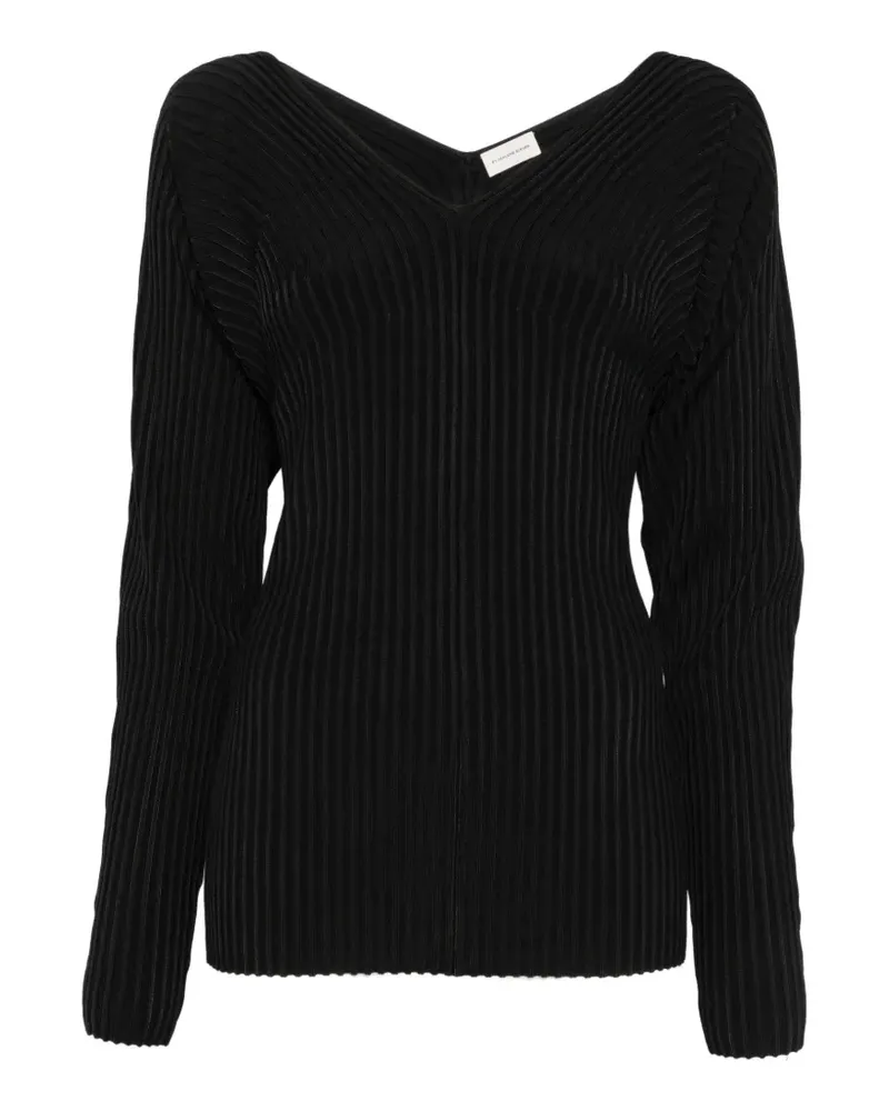 By Malene Birger Ocoto ribbed V-neck sweater - Schwarz Schwarz
