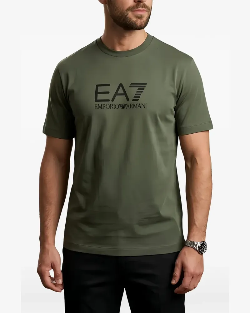 EA7 T-Shirt mit Logo-Print - Grün Grün