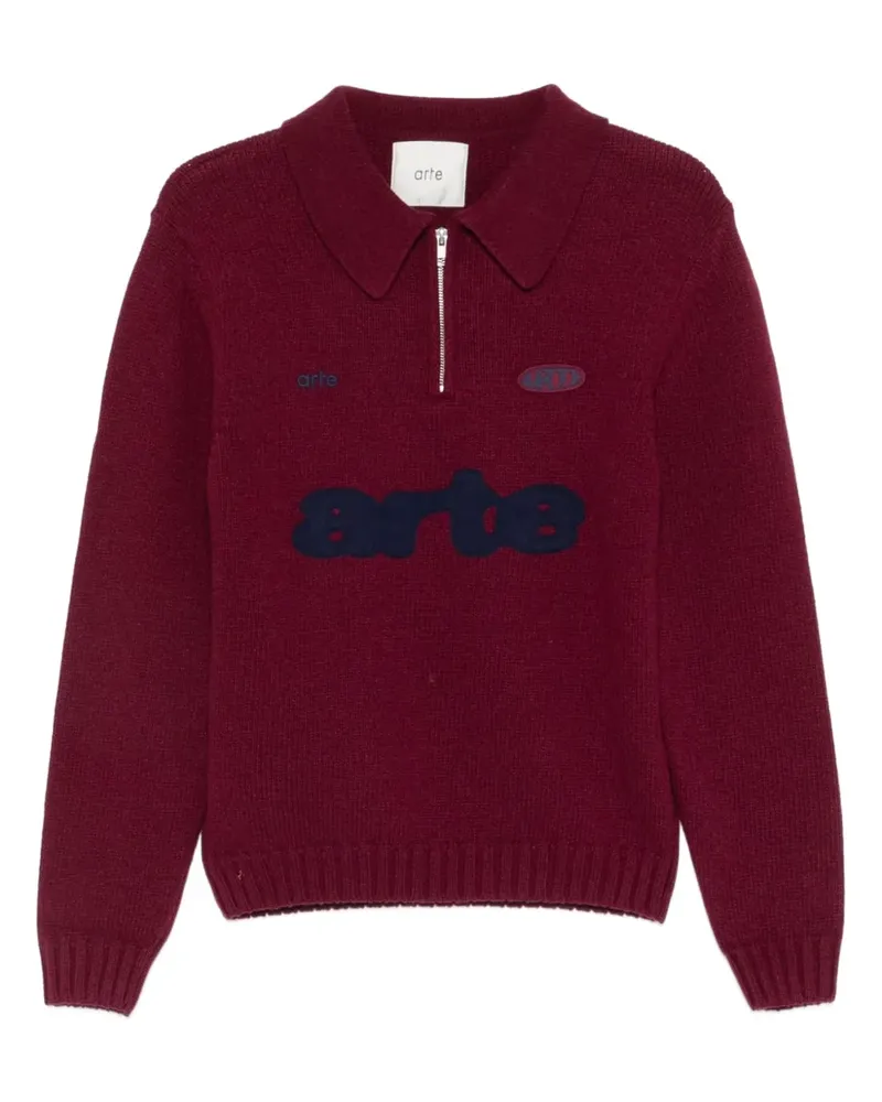 Arte Antwerp Sweatshirt mit Logo-Patch - Rot Rot
