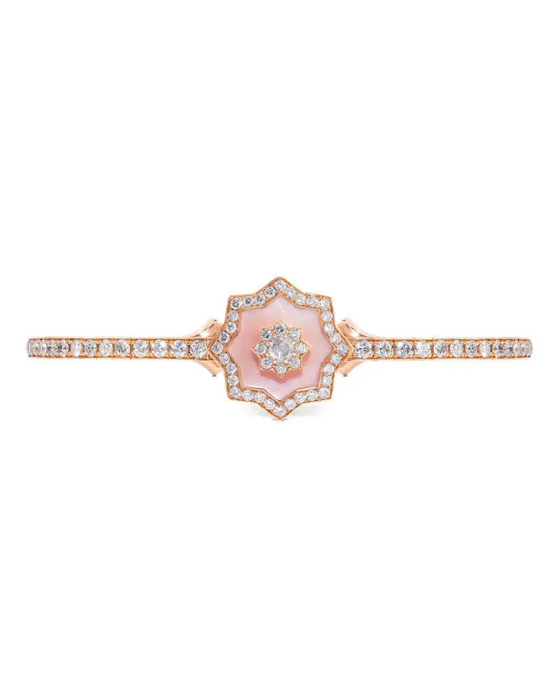 David Morris 18kt Astra Rotgoldarmreif mit Diamanten und Perlmutt - Rosa Rosa