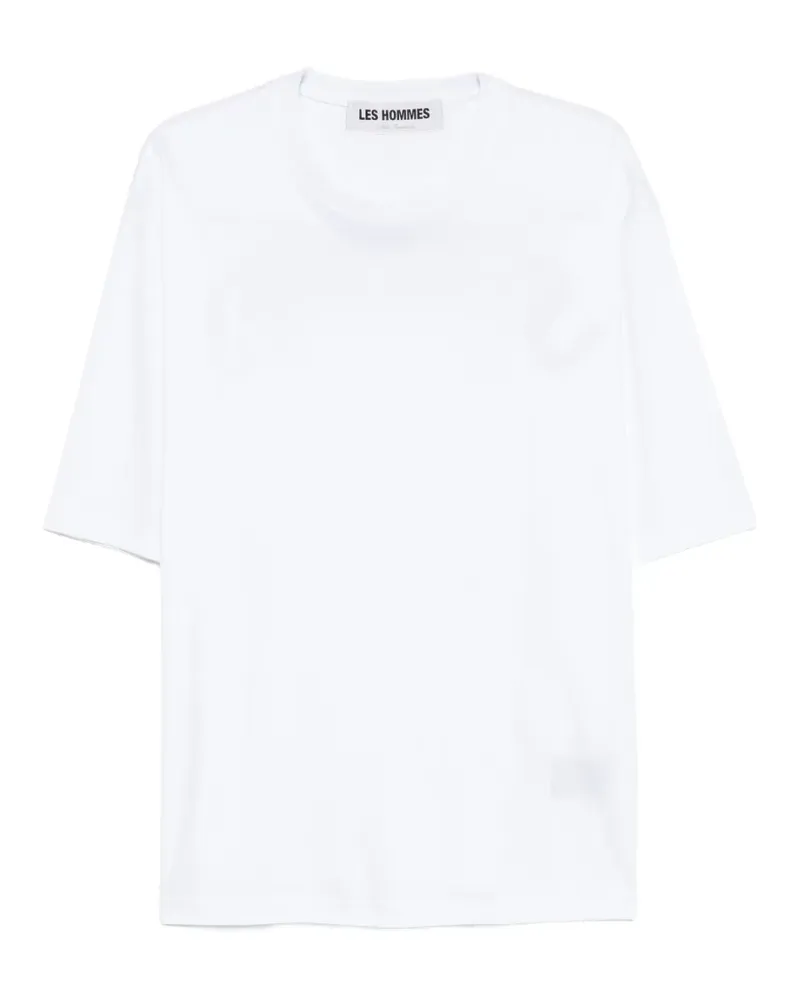 Les Hommes T-Shirt mit rundem Ausschnitt - Weiß Weiß
