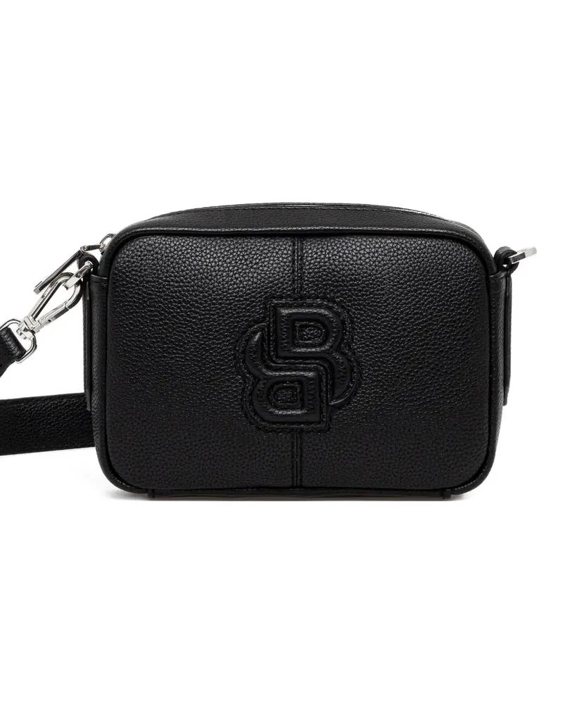 HUGO BOSS Umhängetasche mit gerpägtem Logo - Schwarz Schwarz
