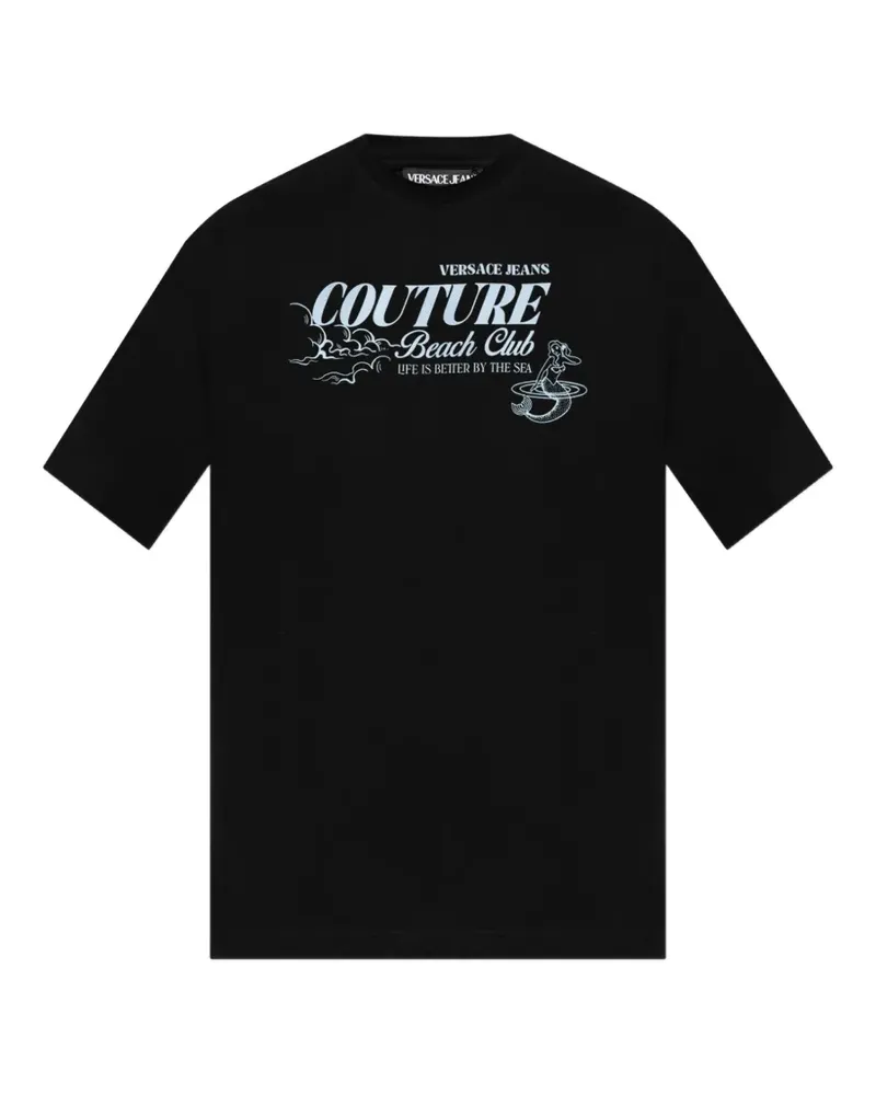 Versace Jeans T-Shirt mit Logo-Print - Schwarz Schwarz