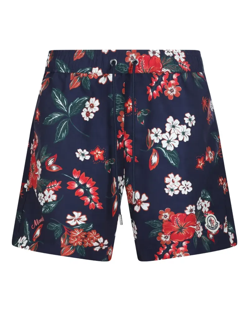 Moncler floral-print pocket swim shorts - Blau Blau