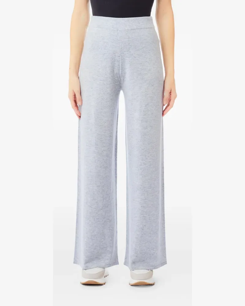 Liu Jo Gerippte Palazzohose mit Logo - Grau Grau