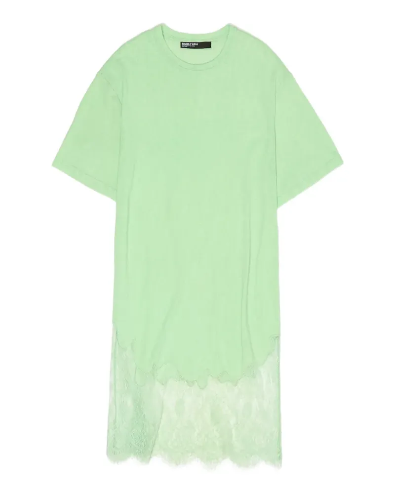 BIMBA Y LOLA T-Shirtkleid mit Spitzenbesatz - Grün Grün